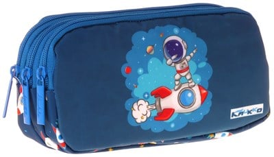 Kaukko Kids Astronot Baskılı Lacivert Erkek Çocuk Okul Kalemliği Kalem Çantası - L5366