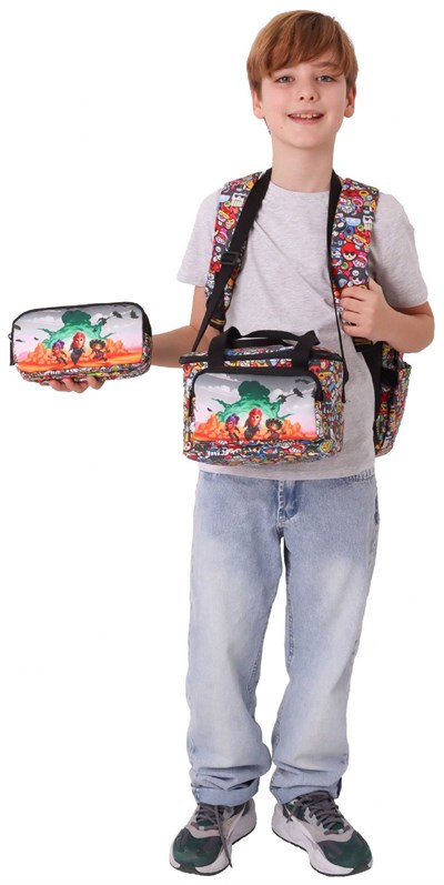 Kaukko Kids Aviator(Siyah Renk) Erkek Çocuk Üçlü İlkokul Okul Çantası Seti/Takımı - SETKK-L5424A