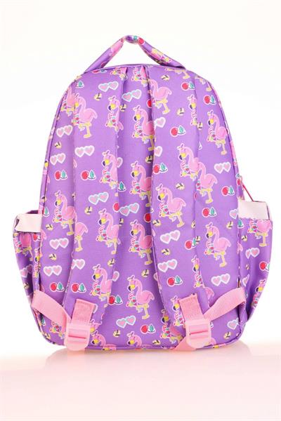 Kaukko Kids Aynalı Taşlı Flamingo Kız Çocuk Okul Sırt Çantası