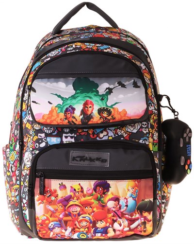 Kaukko Kids Beş Bölmeli Erkek Çocuk Aviator Baskılı Siyah İlkokul Okul Sırt Çantası - L5424
