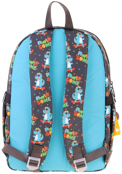 Kaukko Kids Dört Bölmeli Erkek Çocuk Dinazor Roar Some Baskılı Sarı - Mavi Okul Sırt Çantası - L5394