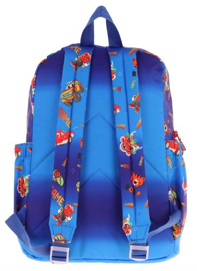 Kaukko Kids Dört Bölmeli Erkek Çocuk Silikon Aksesuarlı Mavi Kırmızı İlkokul Çantası
