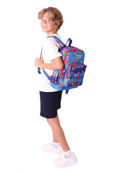 Kaukko Kids Dört Bölmeli Erkek Çocuk Silikon Aksesuarlı Mavi Kırmızı İlkokul Çantası