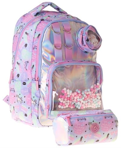 Kaukko Kids Dream Çok Renkli Kız Çocuk İlkokul Sırt Çantası ve Kalem Çantası Seti - SETKK-L5343C