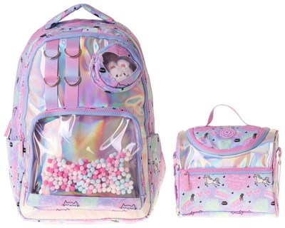 Kaukko Kids Dream Kız Çocuk Çok Renkli İlkokul Sırt Çantası ve Beslenme Çanta Seti - SETKK-L5343B