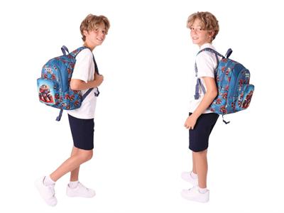 Kaukko Kids Erkek Çocuk Arazi Aracı Baskılı Üçlü Okul Çanta Seti(Okul Çantası+Beslenme Çantası+Kalemlik)