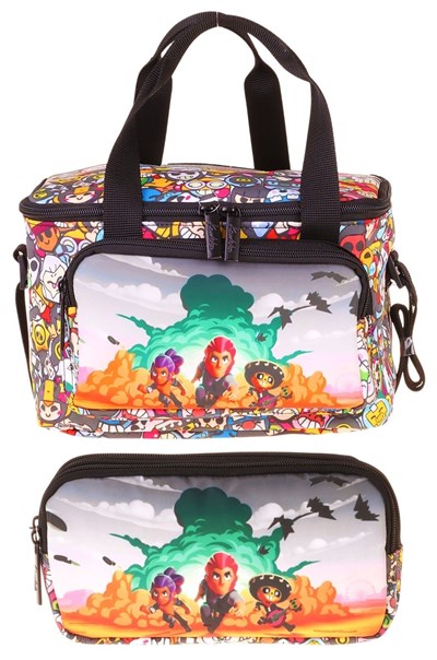 Kaukko Kids Erkek Çocuk Aviator Baskılı Siyah Thermo Beslenme Çantası ve Kalemlik Seti - SETKK-L5425