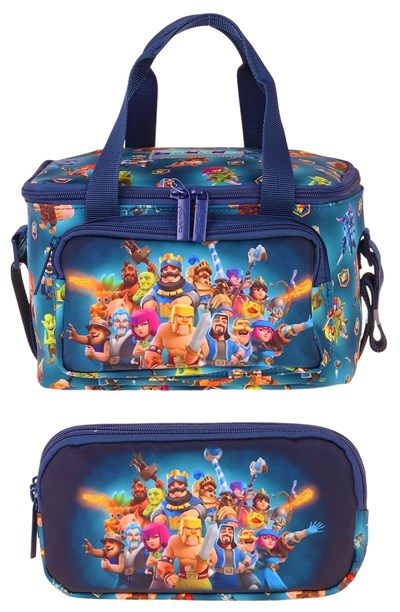 Kaukko Kids Erkek Çocuk Boom Baskılı Lacivert Thermo Beslenme Çantası ve Kalemlik Seti - SETKK-L5420
