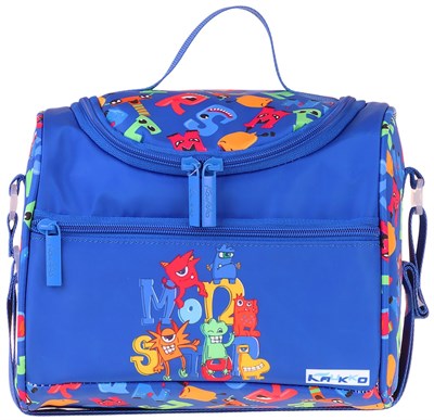 Kaukko Kids Erkek Çocuk Moster Baskılı Isı Yalıtımlı Okul Beslenme Çantası (Mavi) - L5405