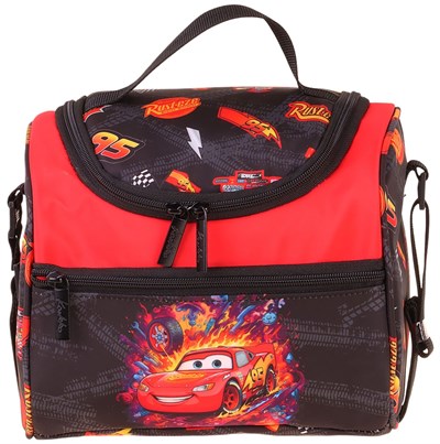 Kaukko Kids Erkek Çocuk Yarış Arabası Baskılı Isı Yalıtımlı Okul Beslenme Çantası (Kırmızı - Siyah) - L5400