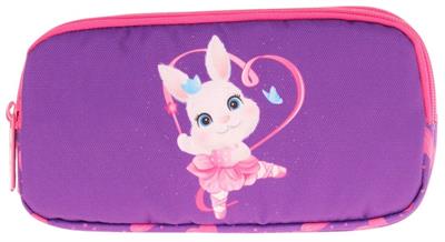 Kaukko Kids Fuşya Mor, Kalpli Tavşan, Kız Çocuk Üç Gözlü Okul Kalem Çantası - L8246