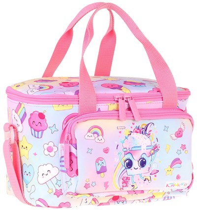 Kaukko Kids İki Bölmeli Thermo Okul Beslenme Çantası - Dondurma Desenli Pembe Renk (Kız Çocuk) - L5284