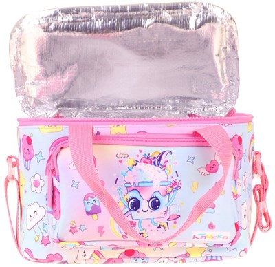 Kaukko Kids İki Bölmeli Thermo Okul Beslenme Çantası - Dondurma Desenli Pembe Renk (Kız Çocuk) - L5284