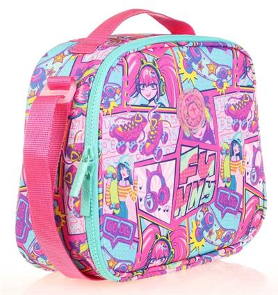 Kaukko Kids Isı Yalıtımlı Kız Çocuk Pembe Yeşil Beslenme Çantası