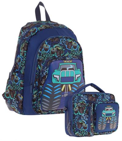 Kaukko Kids Kamyon Detaylı Okul Çantası (L5261) ve Thermo Beslenme Çantası (L7261) Seti - Erkek Çocuk
