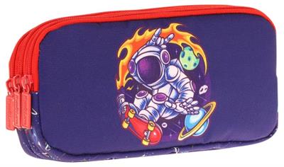 Kaukko Kids Kırmızı Lacivert, Astronot, Erkek Çocuk Üç Bölmeli Okul Kalem Çantası - L8267