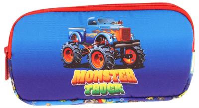Kaukko Kids Kırmızı Mavi, Monster Truck, Erkek Çocuk Üç Bölmeli Okul Kalem Çantası - L8257