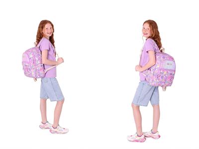 Kaukko Kids Kız Çocuk - Lila Pullu Sweet Desenli - Okul Çanta Seti (Sırt Çantası+Beslenme Çantası+Kalemlik)