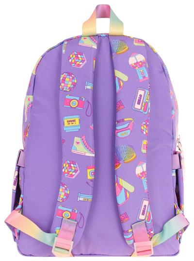 Kaukko Kids Kız Çocuk Armalı Hobi Desenli İlkokul Okul Sırt Çantası (Dört Bölmeli) - Mor - L5238