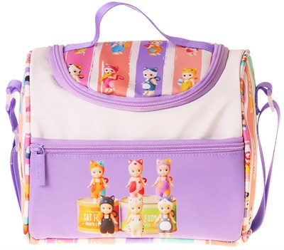Kaukko Kids Kız Çocuk Cat Life Baskılı Isı Yalıtımlı Okul Beslenme Çantası (Mor - Krem) - L5314