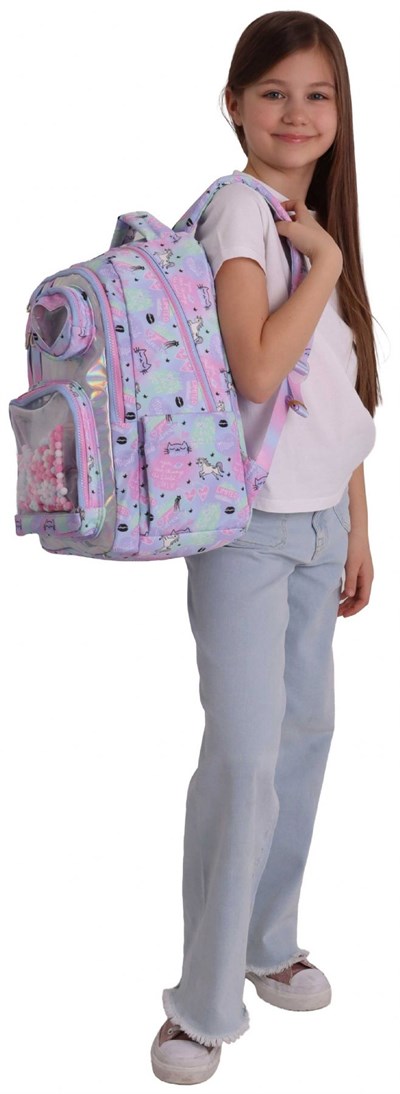 Kaukko Kids Kız Çocuk Dream Baskılı Çok Renkli Peluş Aksesuarlı İlkokul Okul Sırt Çantası - L5343