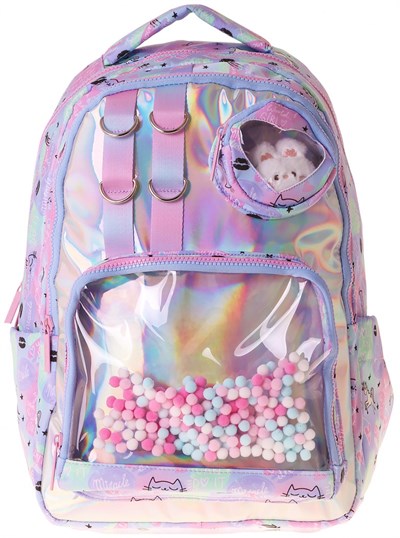 Kaukko Kids Kız Çocuk Dream Baskılı Çok Renkli Peluş Aksesuarlı İlkokul Okul Sırt Çantası - L5343
