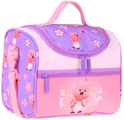 Kaukko Kids Kız Çocuk Loopy Baskılı Isı Yalıtımlı Okul Beslenme Çantası (Lila - Pembe) - L5304