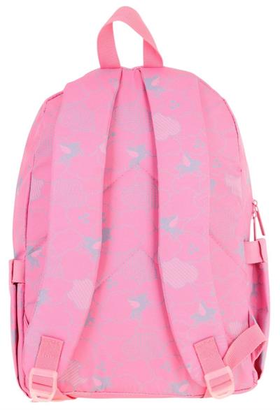 Kaukko Kids Kız Çocuk (Pembe - Pullu Bulut Desenli) Dört Gözlü Okul Sırt Çantası - L5218