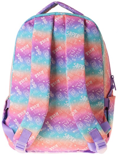 Kaukko Kids Kız Çocuk Renk Geçişli Lila Peluş Aksesuarlı İlkokul Okul Sırt Çantası - L5348