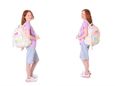 Kaukko Kids Kız Çocuk Simli Kalp ve Çiçek Detaylı İlkokul 1.2.3.4. Sınıf Üçlü Okul Çanta Seti