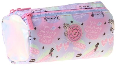 Kaukko Kids Kız Çocuk Üç Bölmeli Dream Baskılı Çok Renkli Okul Kalem Çantası - L5345