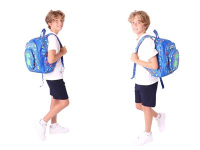 Kaukko Kids Kız Çocuklara Özel (Mavi Yeşil - 3D Dinazor Detaylı) Üçlü Okul Çantası Seti