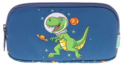 Kaukko Kids Lacivert Yeşil, Sevimli Dinazor, Erkek Çocuk Üç Gözlü Okul Kalem Çantası - L8252