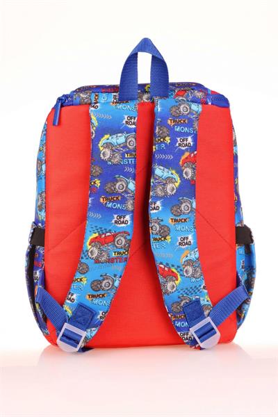 Kaukko Kids Mavi Kırmızı Kamyon Erkek Çocuk Okul Sırt Çantası - Benzersiz Tasarım
