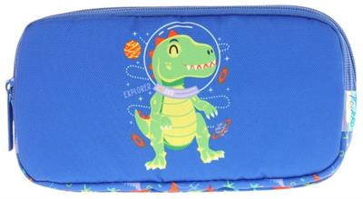 Kaukko Kids Mavi Yeşil, Dinazor, Erkek Çocuk Üç Bölmeli Okul Kalem Çantası - L8262