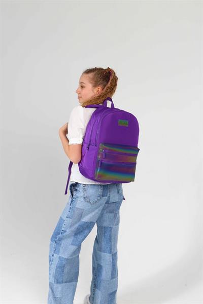 Kaukko Kids Mor Çok Renkli Kız Çocuk Okul Sırt Çantası