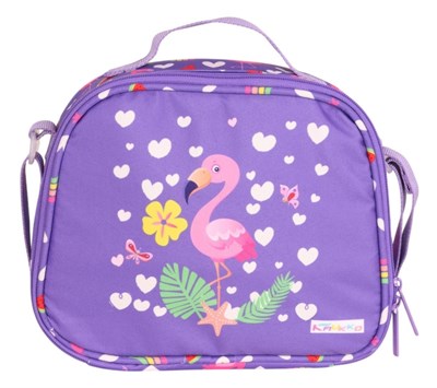 Kaukko Kids Mor Pembe Flamingo Baskılı Kız Çocuk Okul Beslenme Çantası - L7226-1