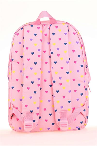 Kaukko Kids Pembe Kalp Hey Girl Kız Çocuk İlkokul ve Ortaokul Okul Sırt Çantası