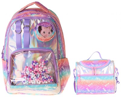 Kaukko Kids Rule Kız Çocuk Lila İlkokul Sırt Çantası ve Beslenme Çanta Seti - SETKK-L5348B