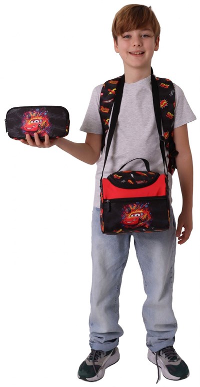 Kaukko Kids Rust Eze(Kırmızı - Siyah Renk) Erkek Çocuk Üçlü İlkokul Okul Çantası Seti/Takımı - SETKK-L5399A