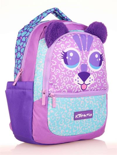 Kaukko Kids Sevimli Aslan Mor Kız Çocuk Okul Sırt Çantası