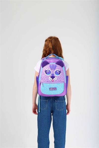 Kaukko Kids Sevimli Aslan Mor Kız Çocuk Okul Sırt Çantası