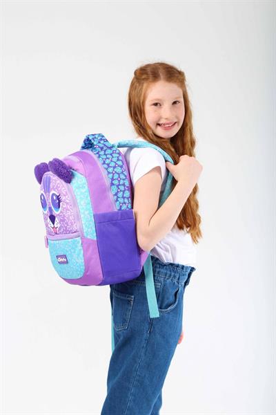 Kaukko Kids Sevimli Aslan Mor Kız Çocuk Okul Sırt Çantası