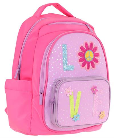 Kaukko Kids Simli Love Desenli Kız Çocuk Dört Bölmeli Okul Çantası - L5211