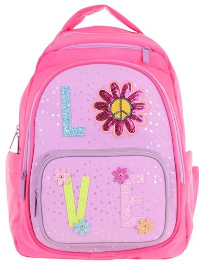 Kaukko Kids Simli Love Desenli Kız Çocuk Dört Bölmeli Okul Çantası - L5211