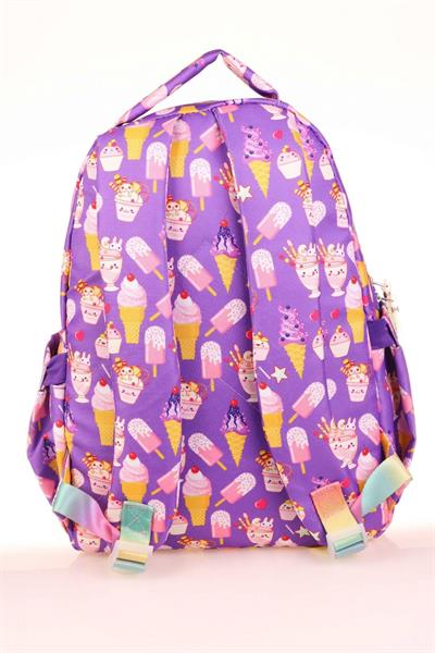 Kaukko Kids Simli Nakışlı Dondurma Mor Kız Çocuk Okul Sırt Çantası