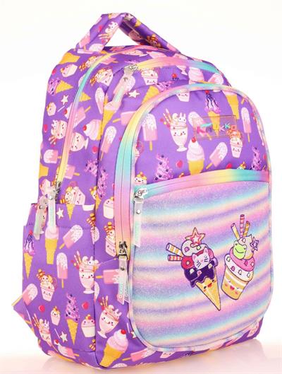 Kaukko Kids Simli Nakışlı Dondurma Mor Kız Çocuk Okul Sırt Çantası
