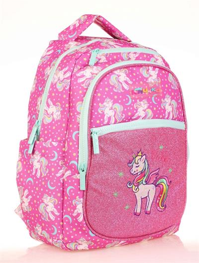 Kaukko Kids Simli Nakışlı Unicorn Pembe Kız Çocuk Okul Sırt Çantası