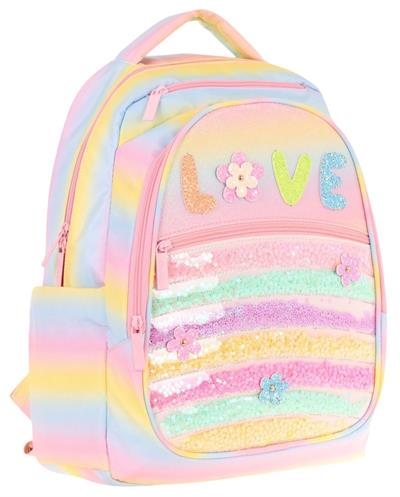 Kaukko Kids Simli Pullu Love Baskılı Kız Çocuk Dört Bölmeli Okul Çantası - L5214