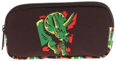 Kaukko Kids Siyah Yeşil, Gergedan Temalı, Erkek Çocuk Üç Bölmeli Okul Kalem Çantası - L8263